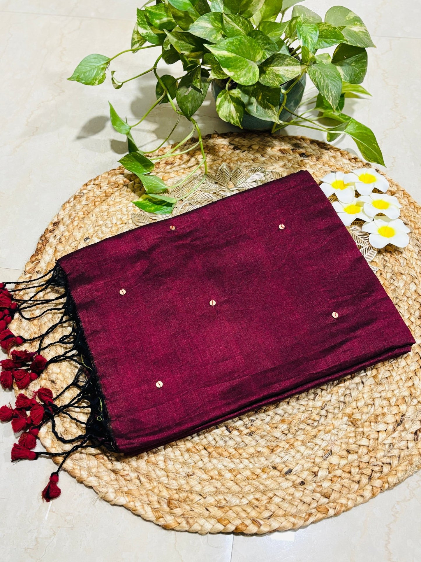 HOK1104 - Chamkeela - Maroon - House of Kateelam