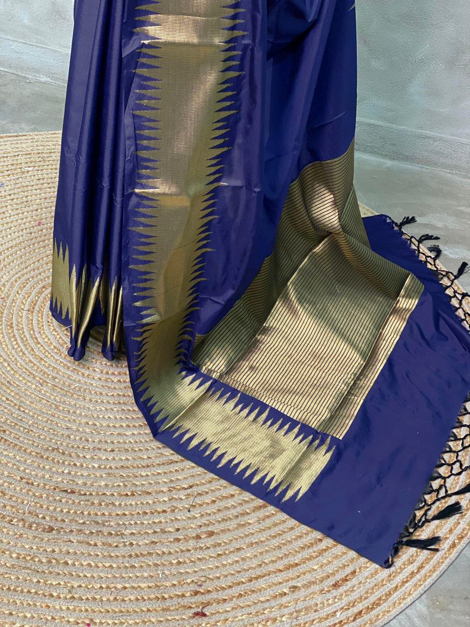 HOK119-01- Sukanya- Dark Blue - House of Kateelam