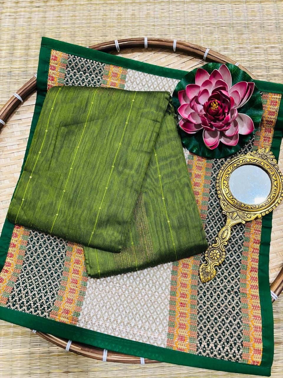 HOK1707 - Sitaara - Mehndi Green - House of Kateelam