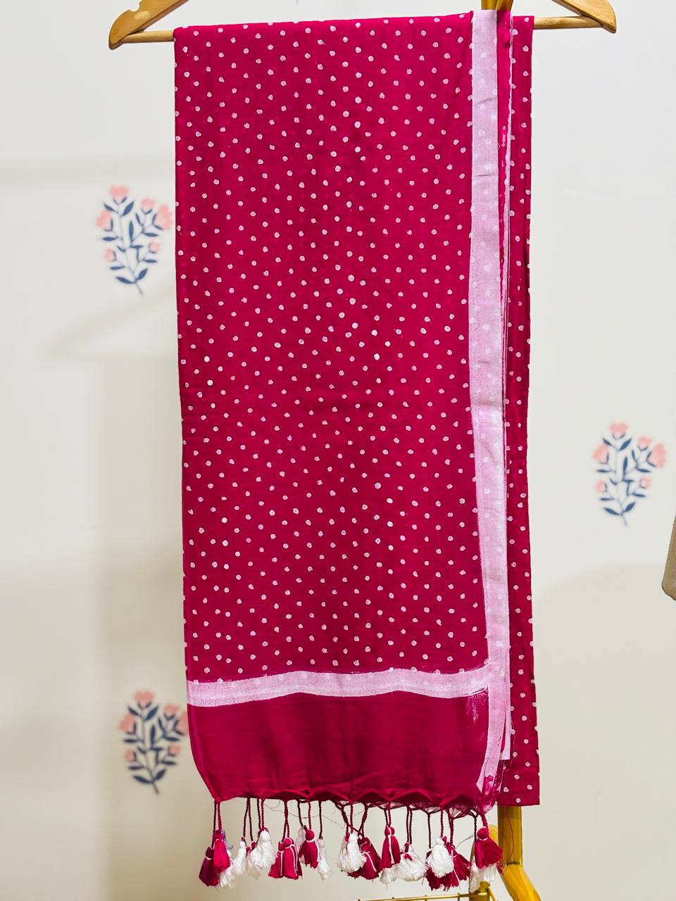 HOK2404 - Chandini - Dark Pink Polka - House of Kateelam