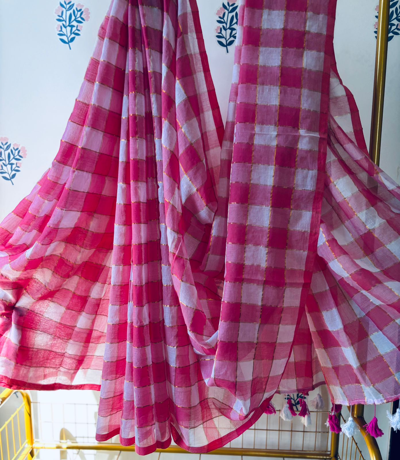 HOK2809 - Gamcha - Pink White Checks - House of Kateelam