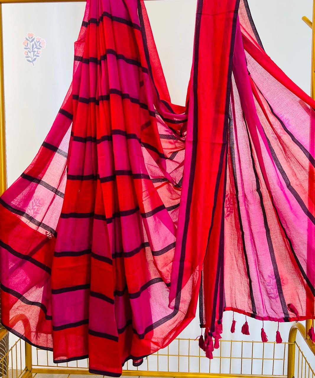 HOK2904 - Rekha - Red Pink Black - House of Kateelam
