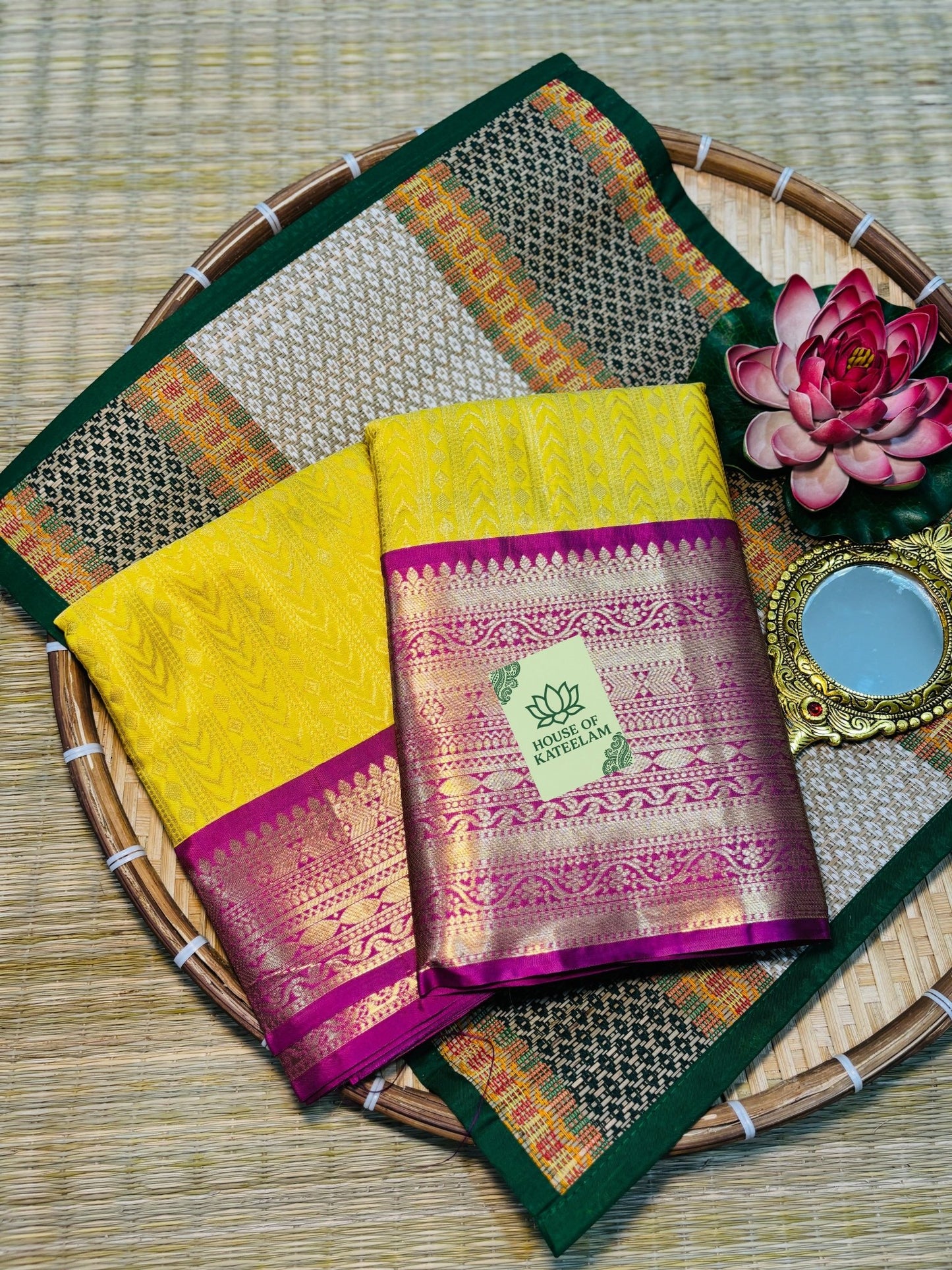HOK5002 - Kalyani - Yellow & Pink - House of Kateelam