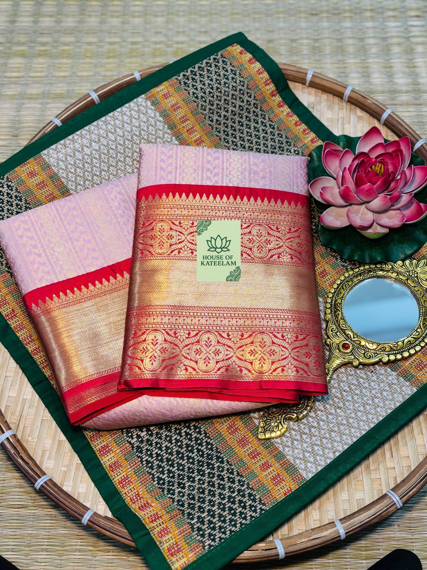 HOK5007 - Kalyani - Pink & Red - House of Kateelam