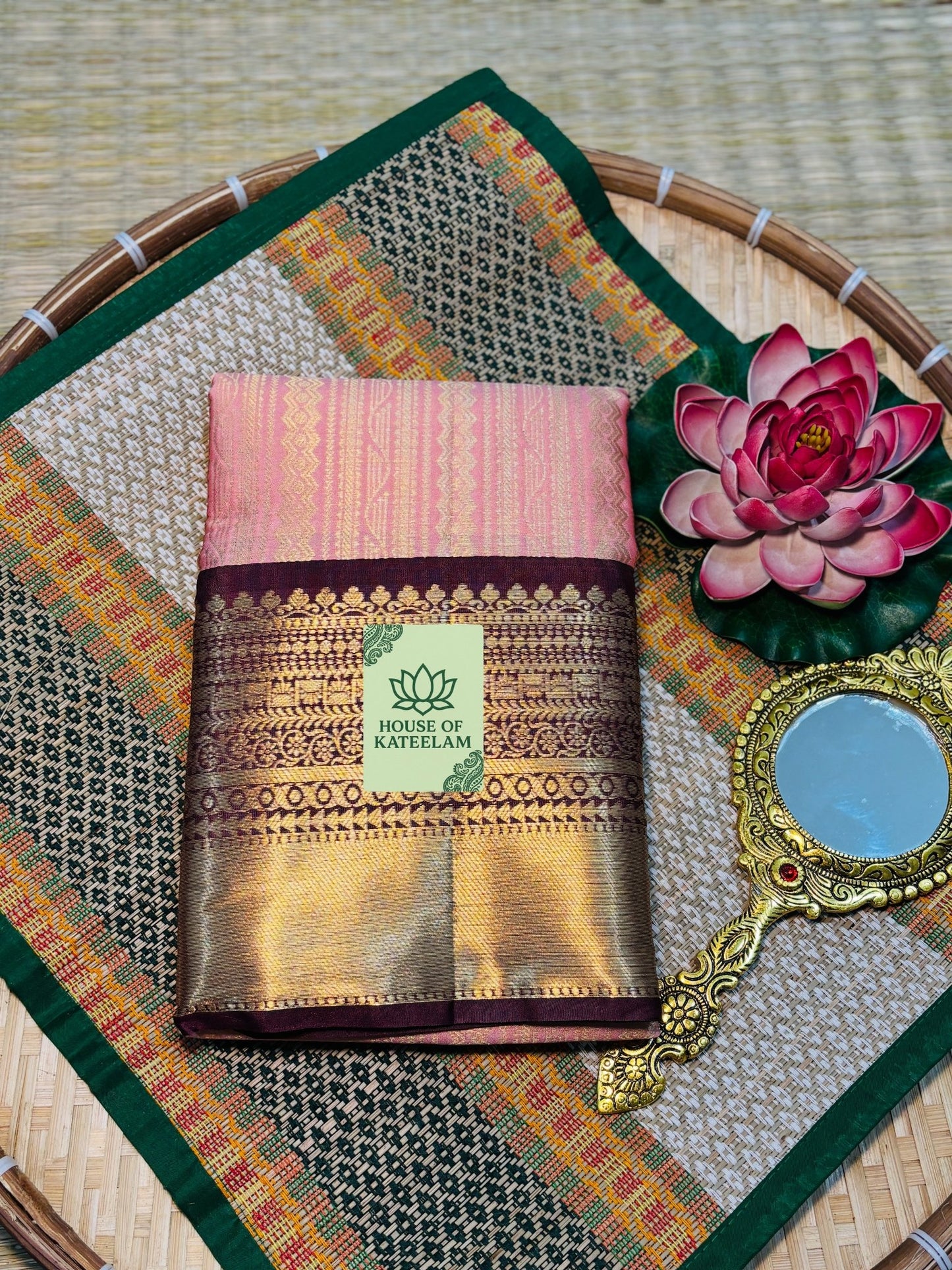 HOK5009 - Kalyani - Peach & Maroon - House of Kateelam
