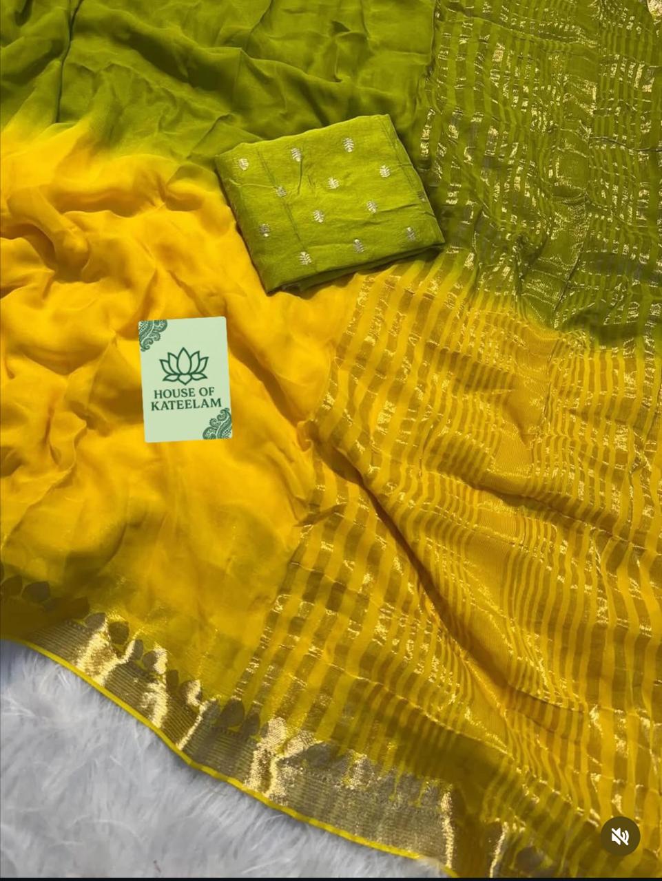 HOK6602 - Shruti - Yellow & Green - House of Kateelam