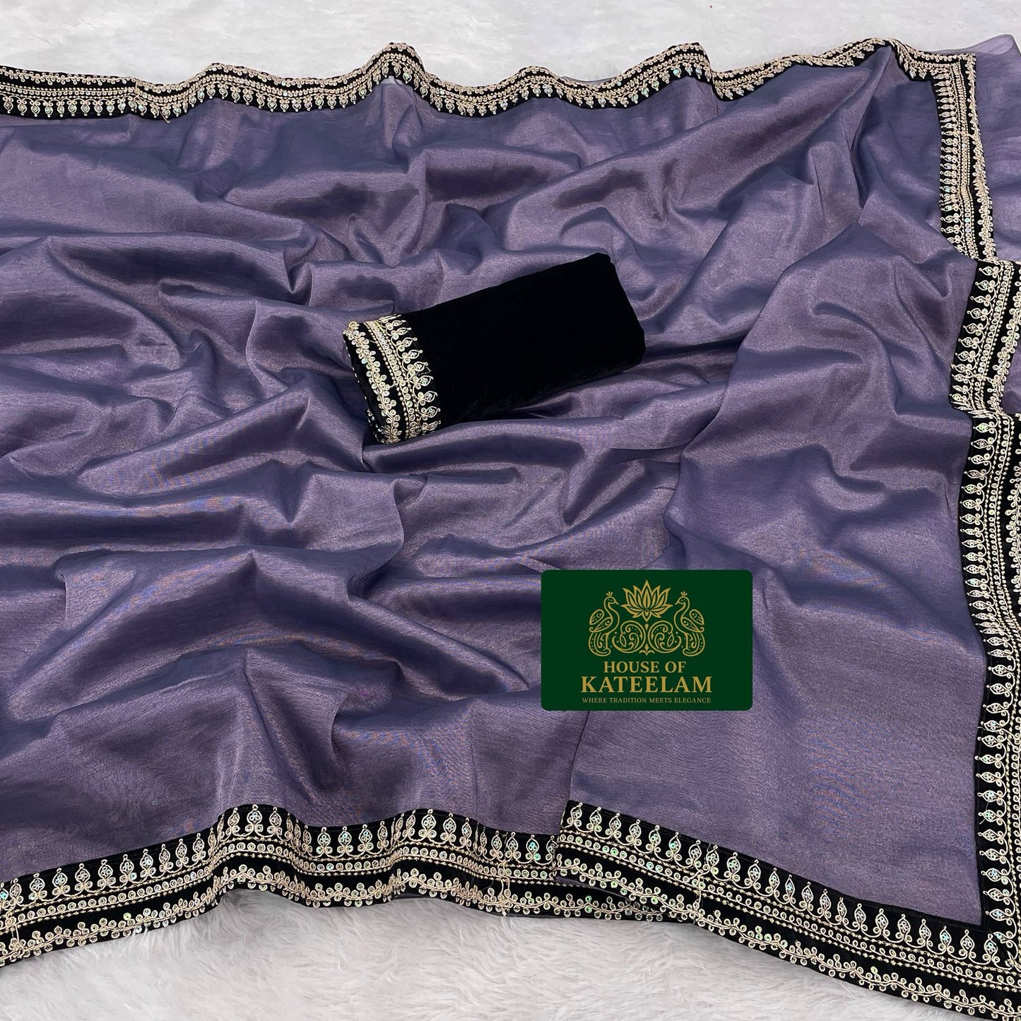 HOK7403 - Alka - Purple with Black lace - House of Kateelam
