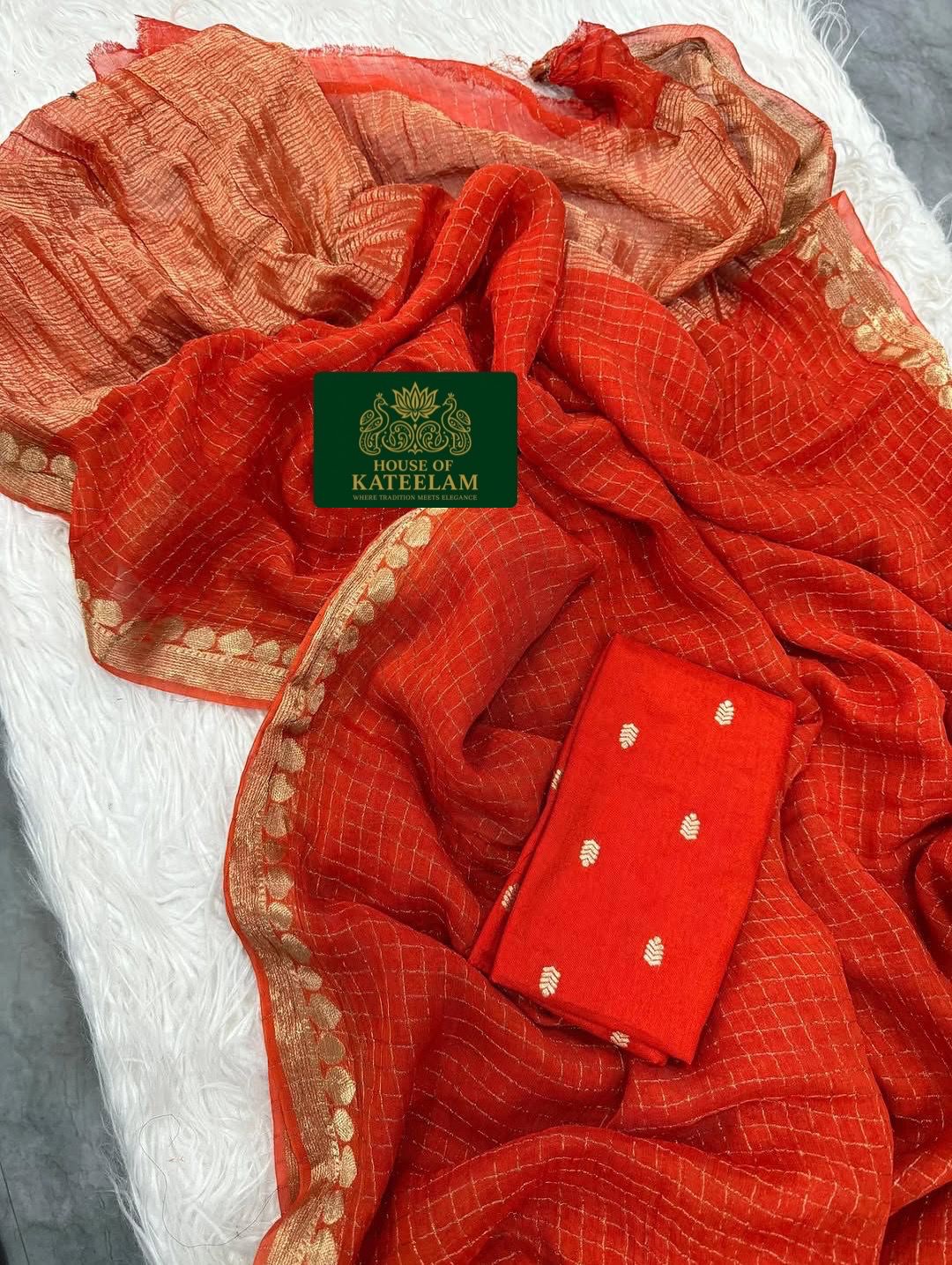 HOK8001 - Anuradha - Orange - House of Kateelam