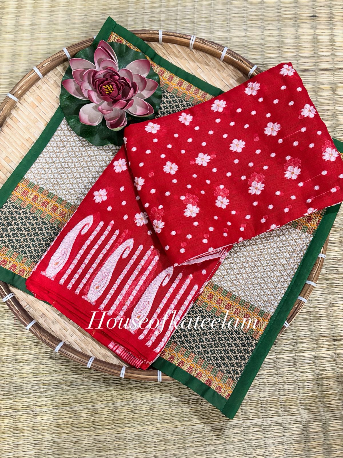 HOK9607 - Anu - Red & White - House of Kateelam