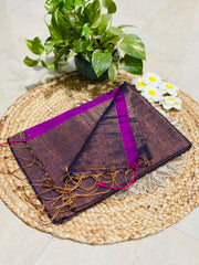 Raamya- Plain Raaga Tissue Purple Rust