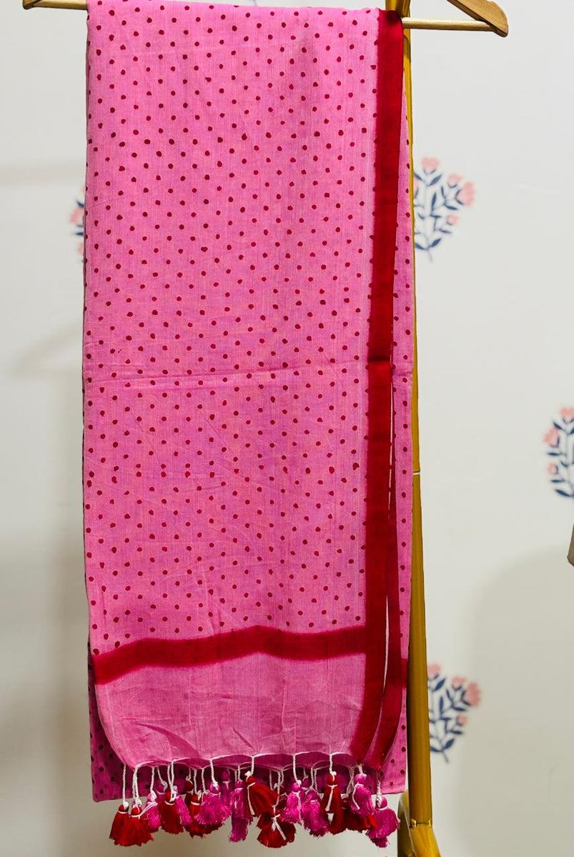 HOK2401- Chandini-Light Pink Red Polka