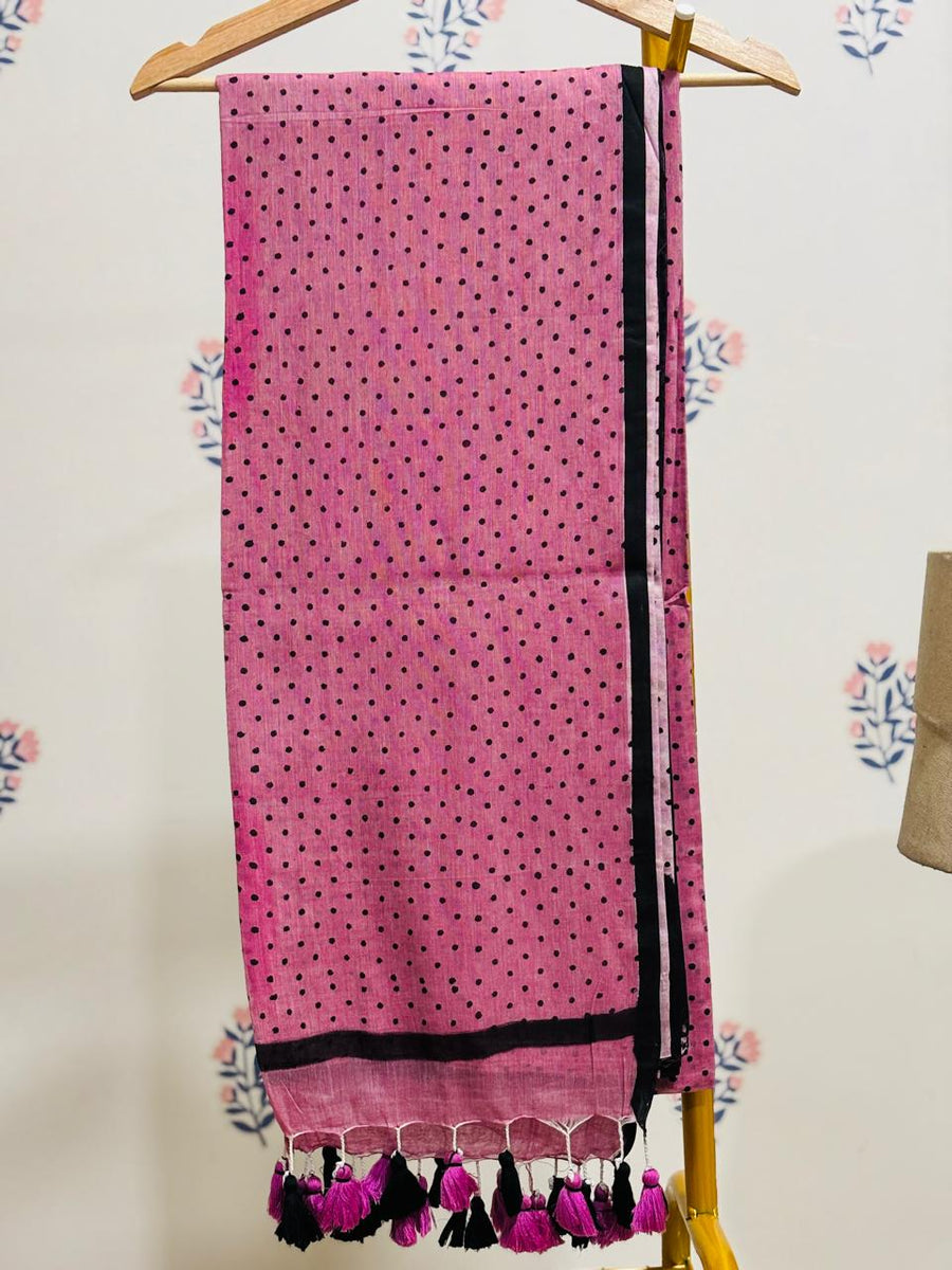 HOK2406- Chandini-Pink & Black Polka
