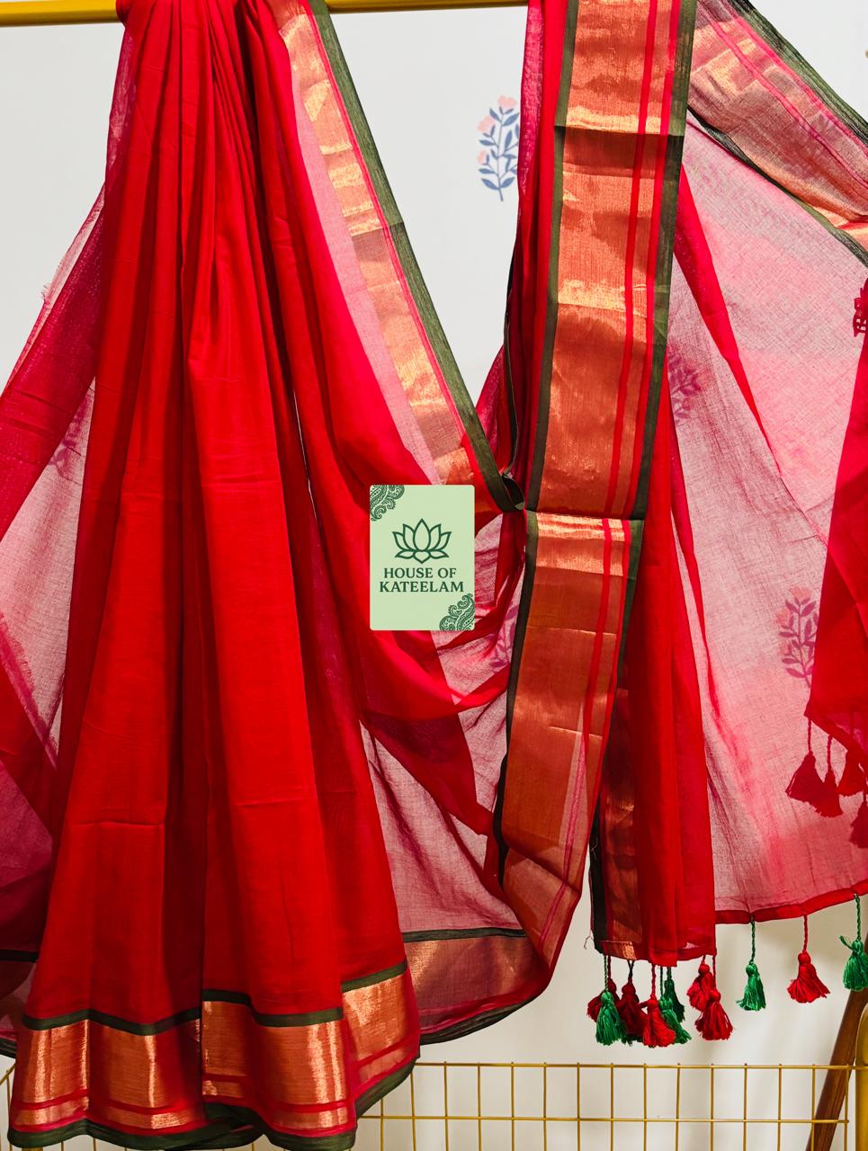 HOK2703- Onam Kasavu- Red Green Gold