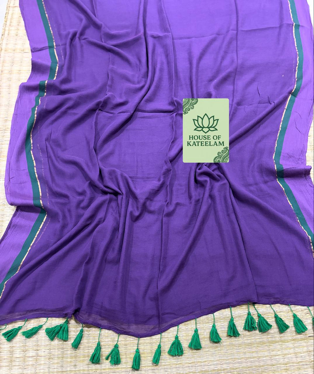 HOK2729- Onam Kasavu- Purple & Green