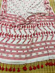 HOK4702- Jaamdani- White & Red