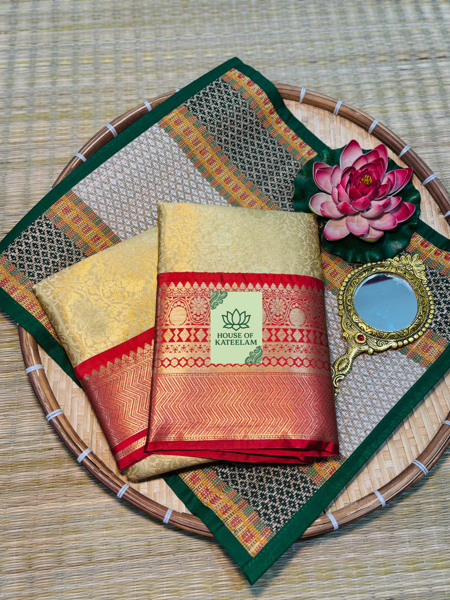 HOK5005- Kalyani- Flower Cream & Red