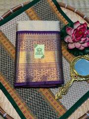 HOK5008- Kalyani- Cream & Purple