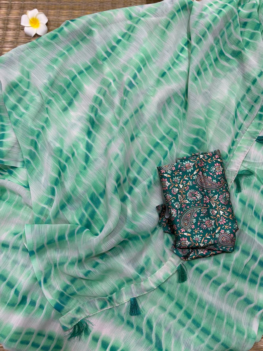 HOK6401- Siya- Green Shibori