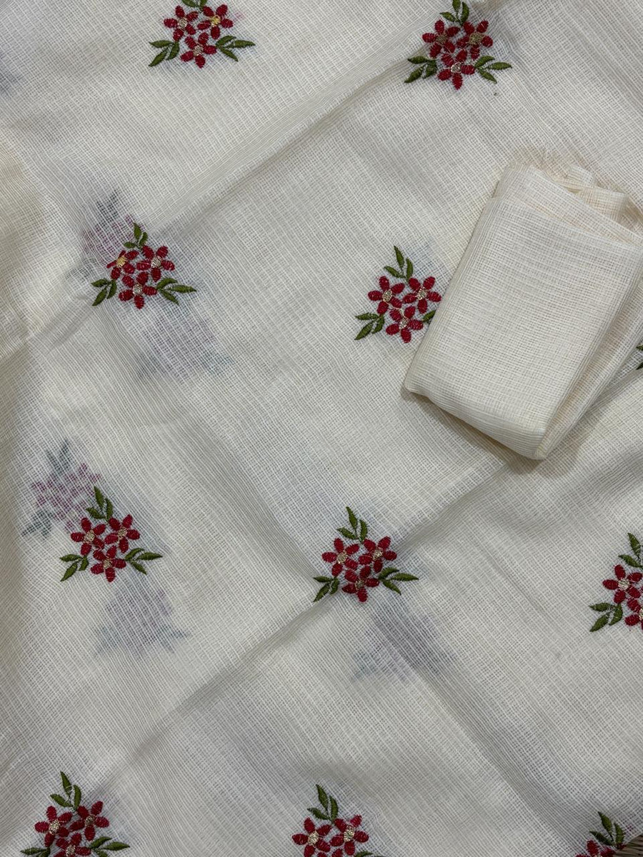 HOK6403- Siya- Beige with Floral Embroidery