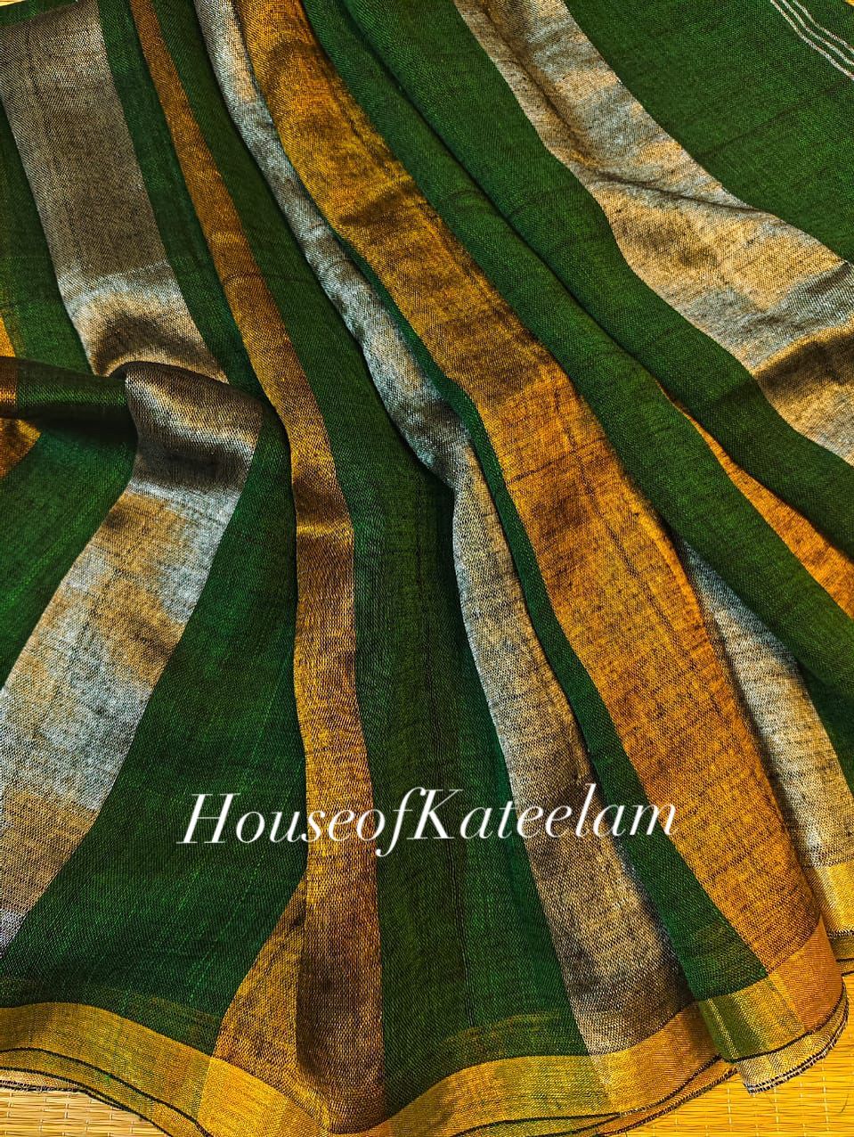 HOK9702- Malhar- Green Grey & Gold