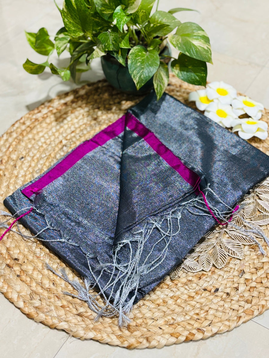 HOK0201- Raamya- Plain Raaga Tissue Grey