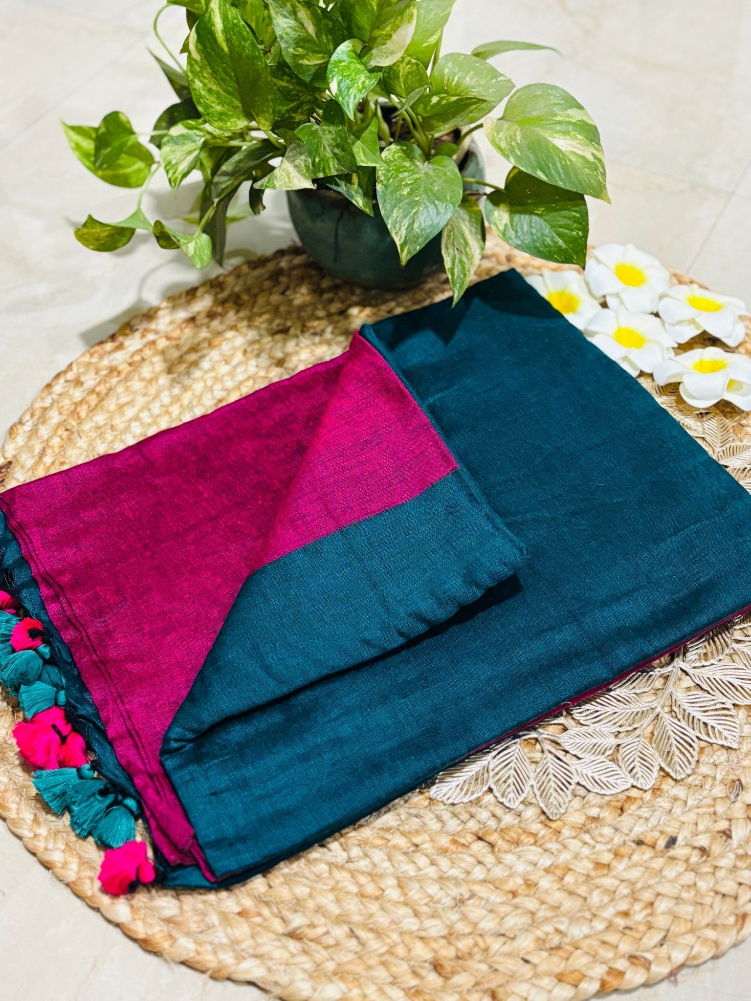 HOK0301 - Antara Rama Green & Rani Pink - House of Kateelam