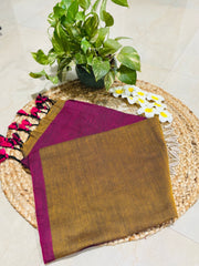 HOK0702- Malika Khadi- Mustard & Rani Pink