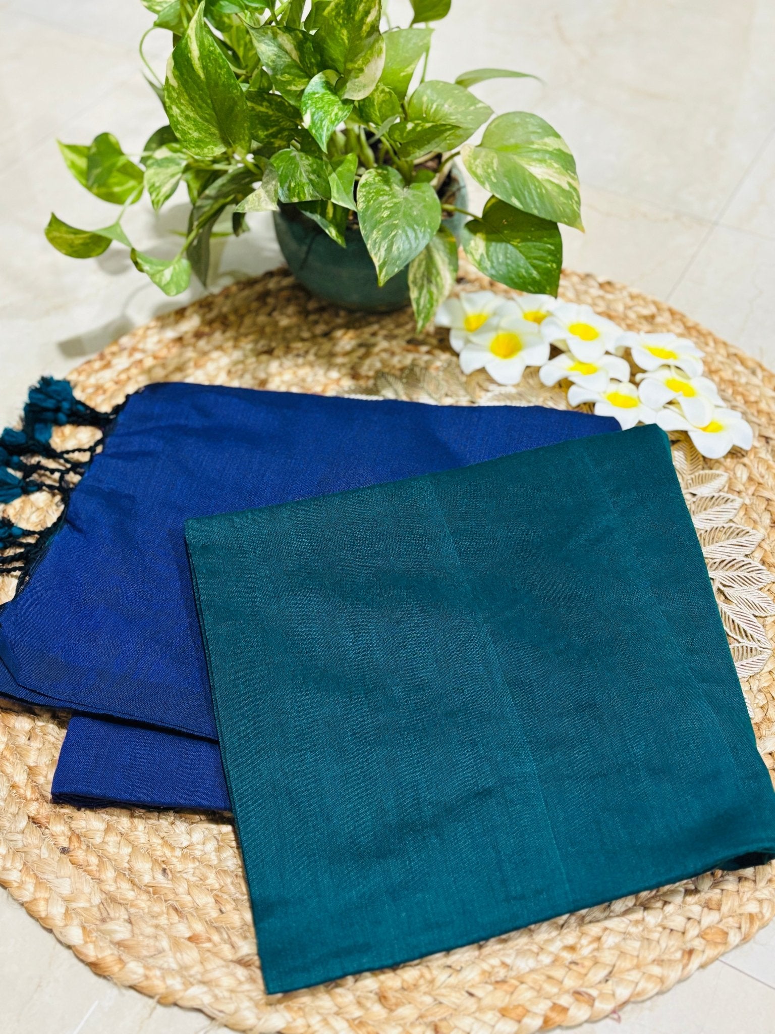 HOK0708 - Malika Khadi - Purple & Green - House of Kateelam
