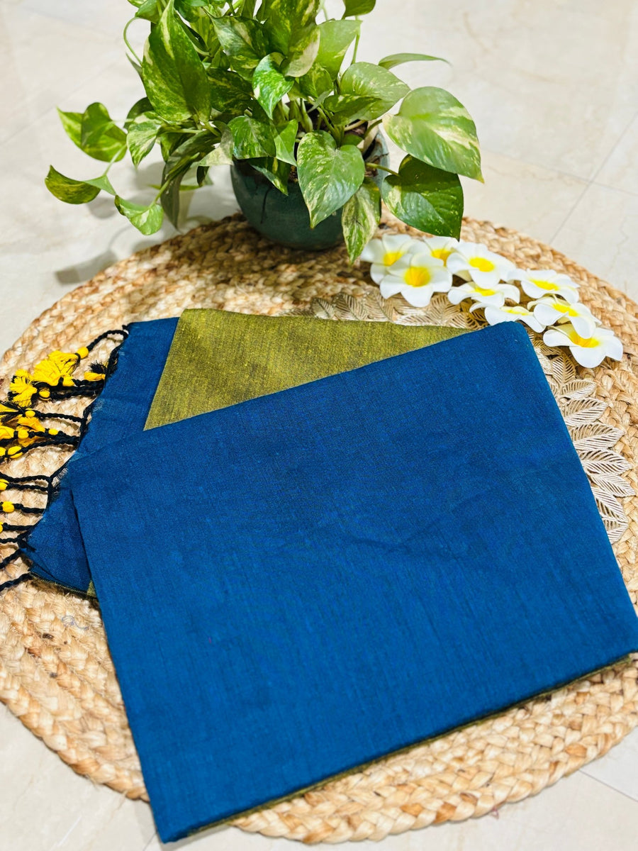 HOK0709- Malika Khadi- Mehendi & Blue