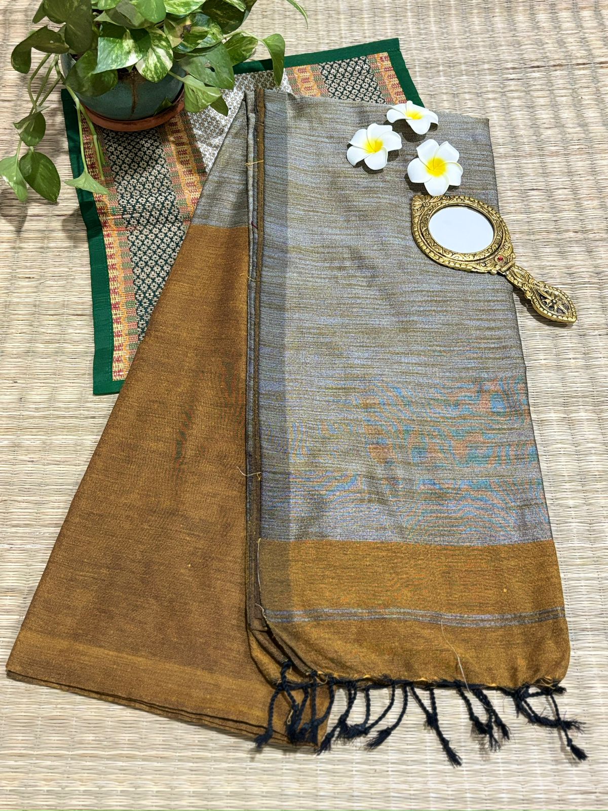 HOK0803 - Vanaja - Khaadi Ghicha - Mustard - House of Kateelam