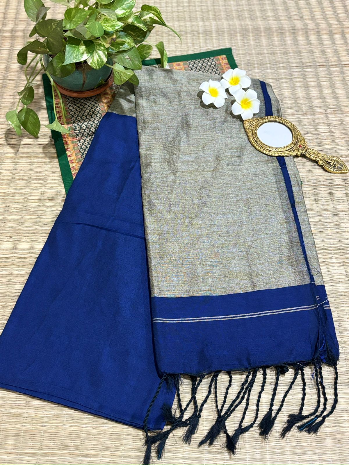 HOK0804 - Vanaja - Khaadi Ghicha - Blue - House of Kateelam