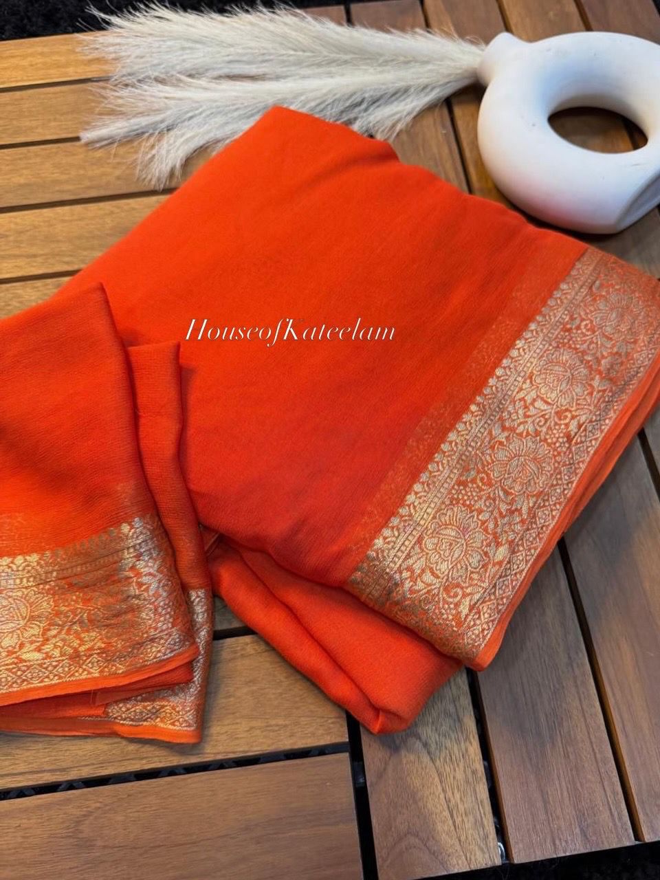 HOK106 - 01 - Shloka - Orange - House of Kateelam