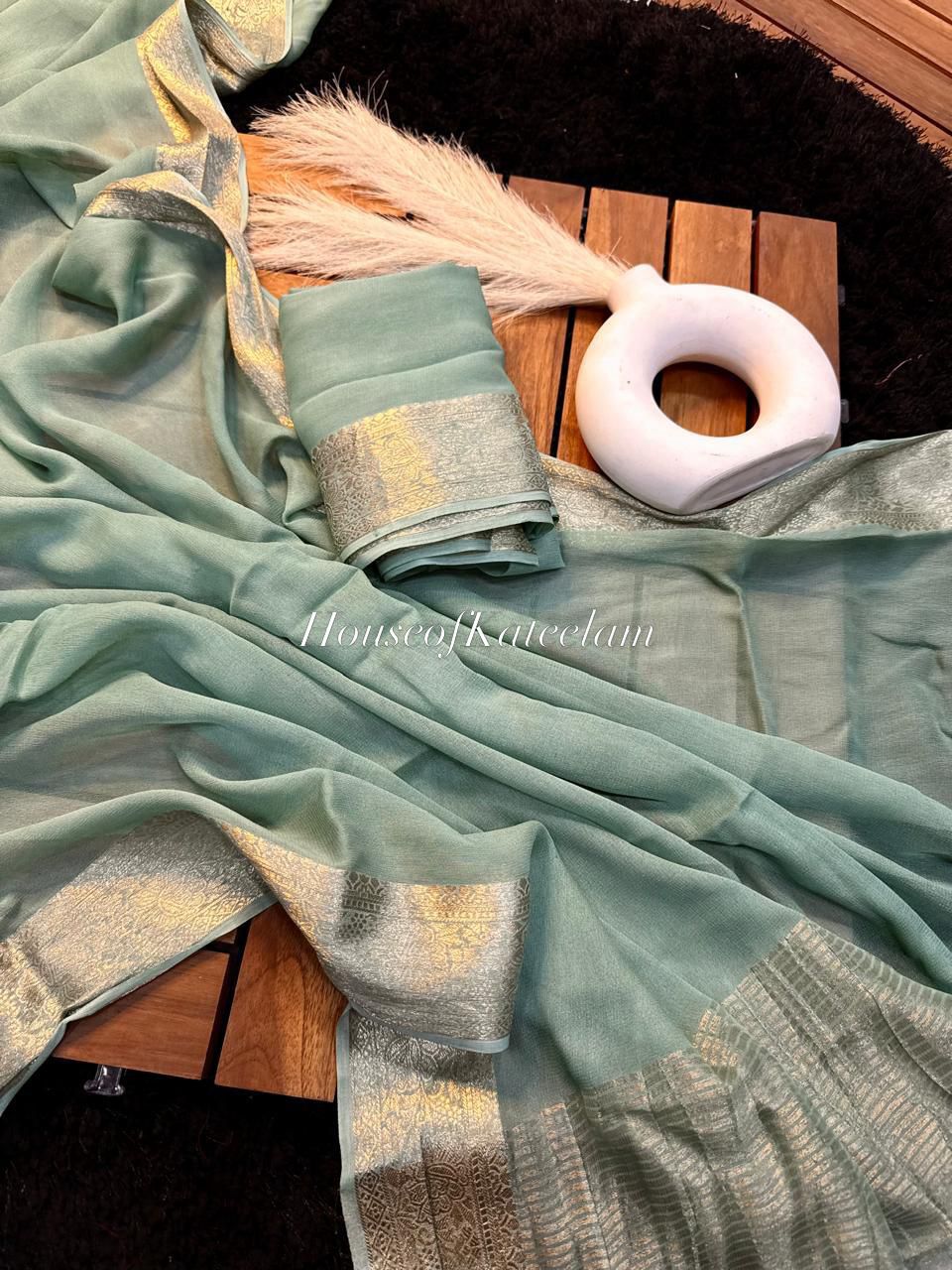 HOK106 - 05 - Shloka - Sky Blue - House of Kateelam