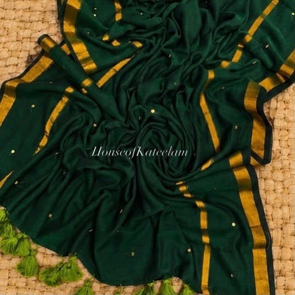 HOK116-01-Gayatri- Dark Green - House of Kateelam