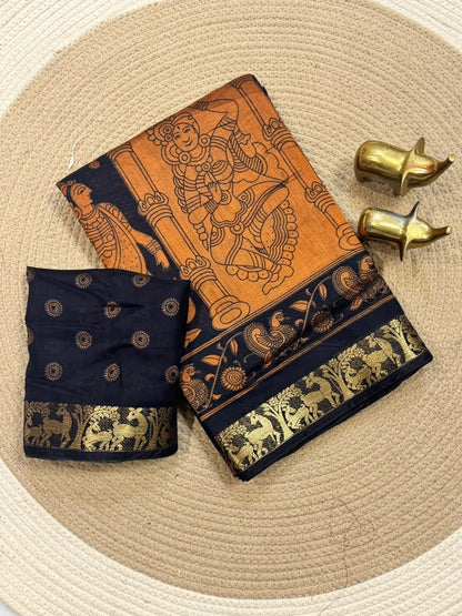 HOK117-01- Kamakashi- Black & Brown - House of Kateelam