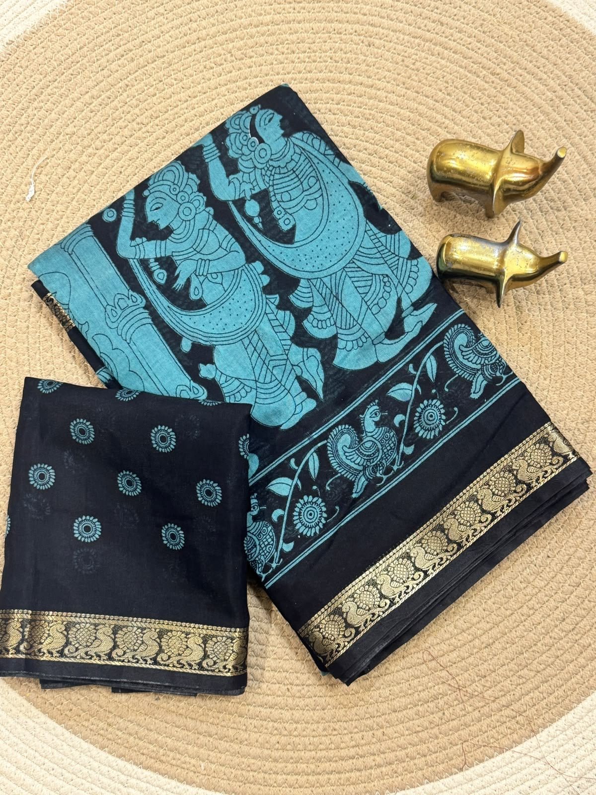 HOK117-02- Kamakshi- Black & Blue - House of Kateelam