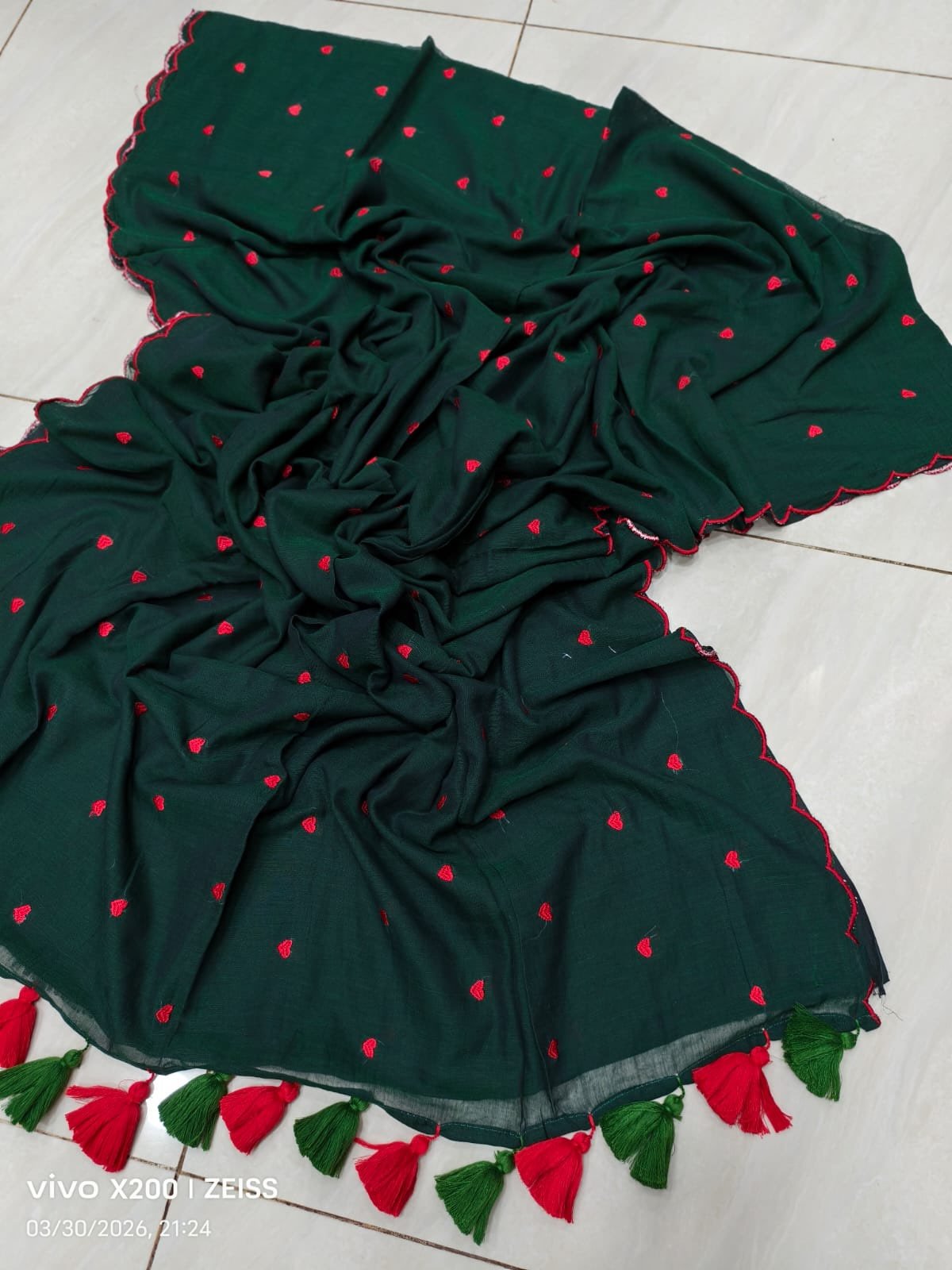 HOK117-07- Dilruba- Green & Pink - House of Kateelam