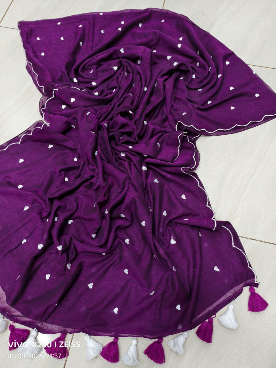 HOK117-09- Dilruba- Purple & White