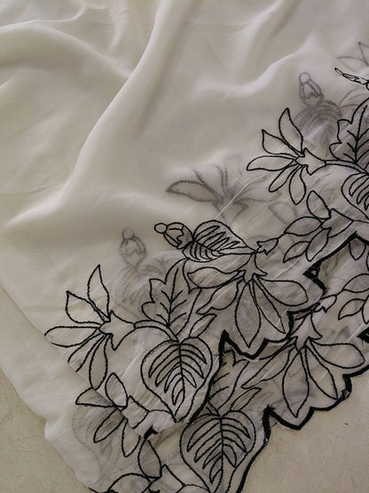 HOK122-01- Carol- White & Black - House of Kateelam