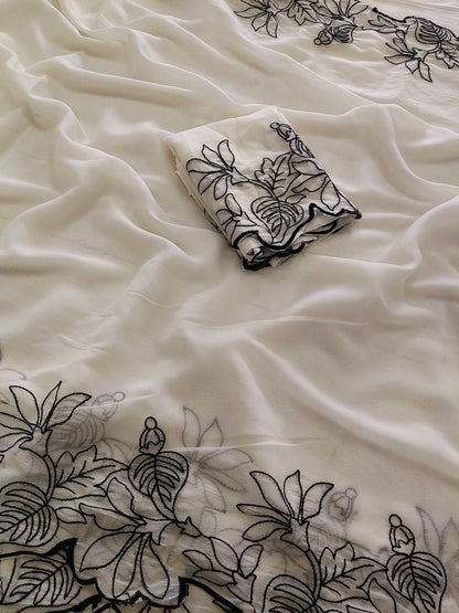 HOK122-01- Carol- White & Black - House of Kateelam