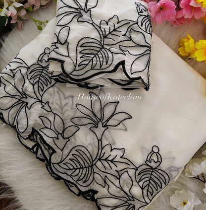 HOK122-01- Carol- White & Black - House of Kateelam