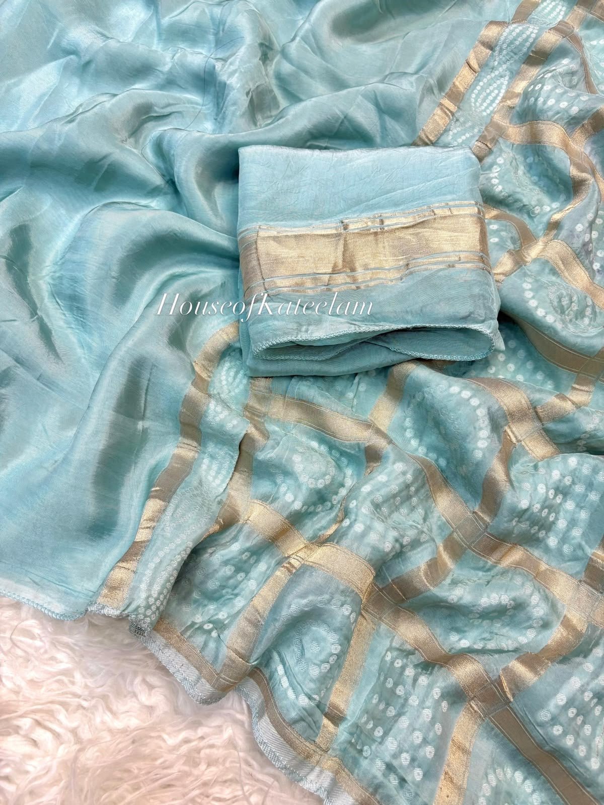 HOK126-03- Meera- Aqua Blue - House of Kateelam