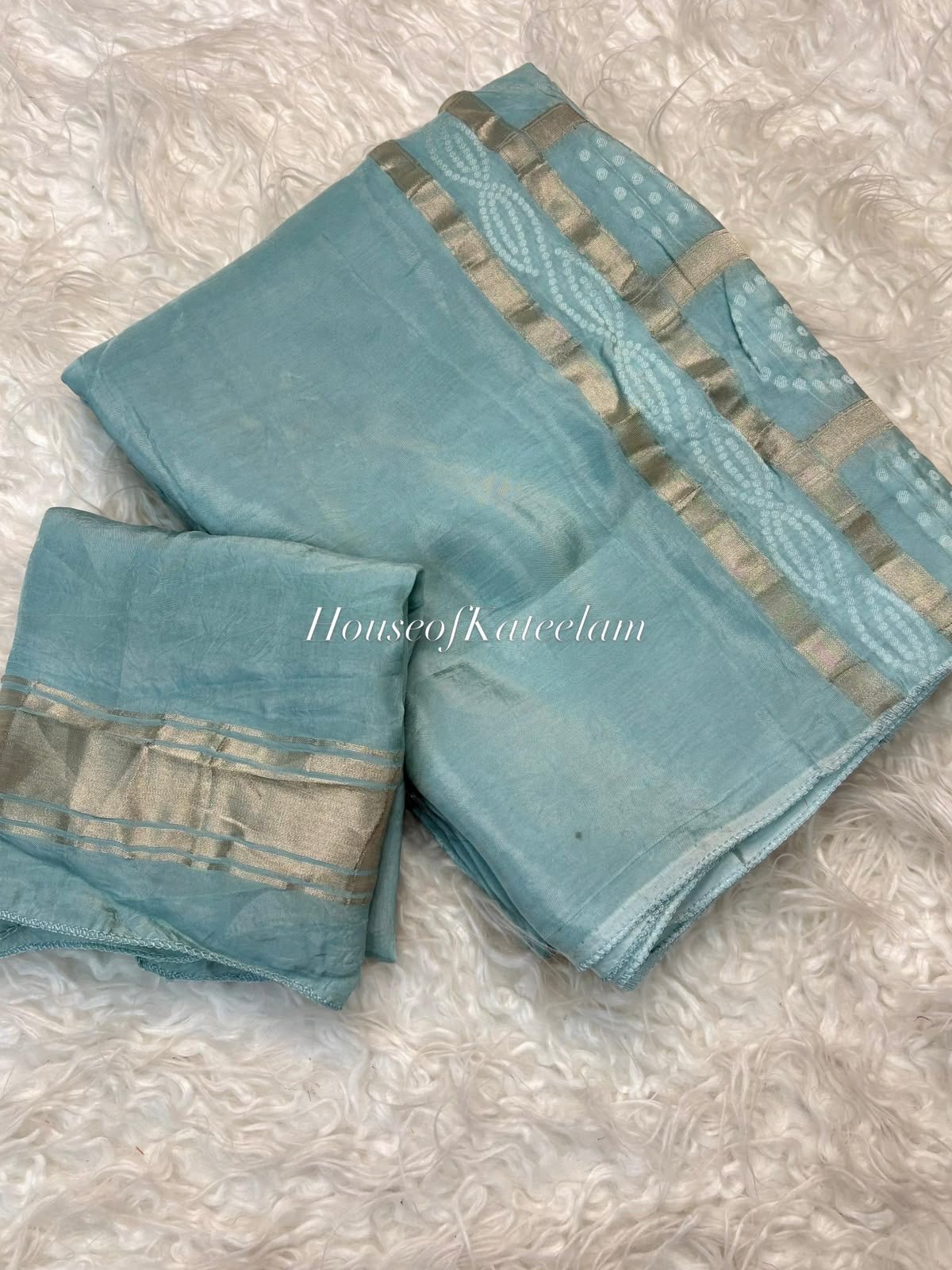 HOK126-03- Meera- Aqua Blue - House of Kateelam