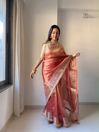 HOK127-01- Dulhan- Pink & Gold - House of Kateelam
