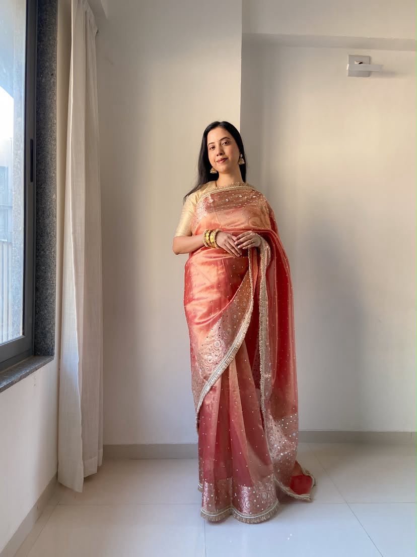 HOK127-01- Dulhan- Pink & Gold - House of Kateelam