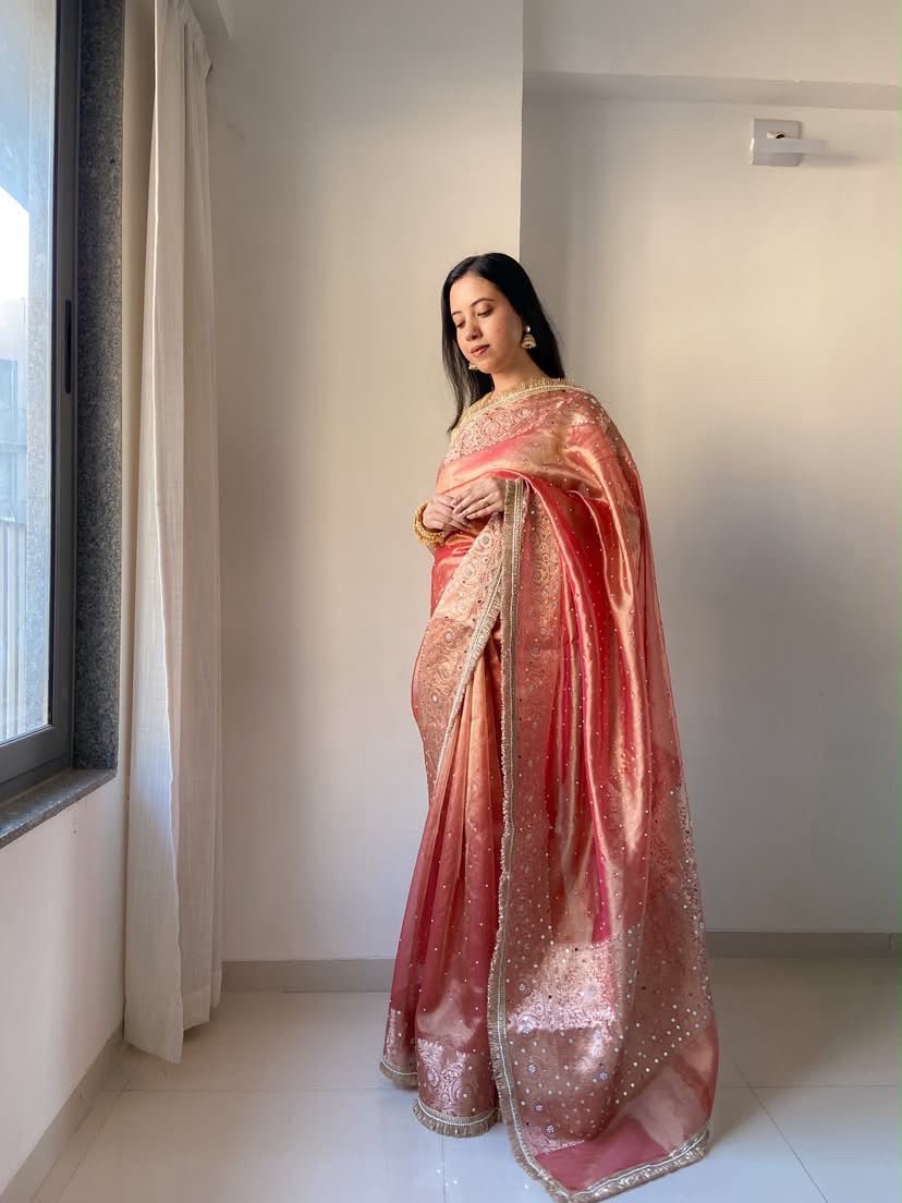 HOK127-01- Dulhan- Pink & Gold - House of Kateelam