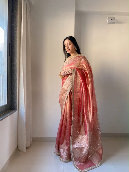 HOK127-01- Dulhan- Pink & Gold - House of Kateelam