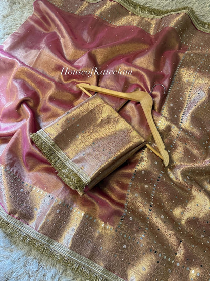 HOK127-01- Dulhan- Pink & Gold - House of Kateelam