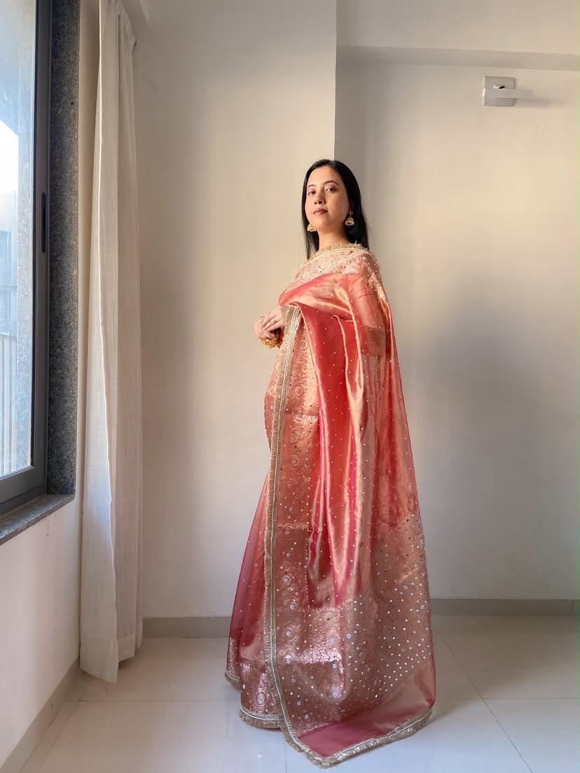 HOK127-01- Dulhan- Pink & Gold - House of Kateelam