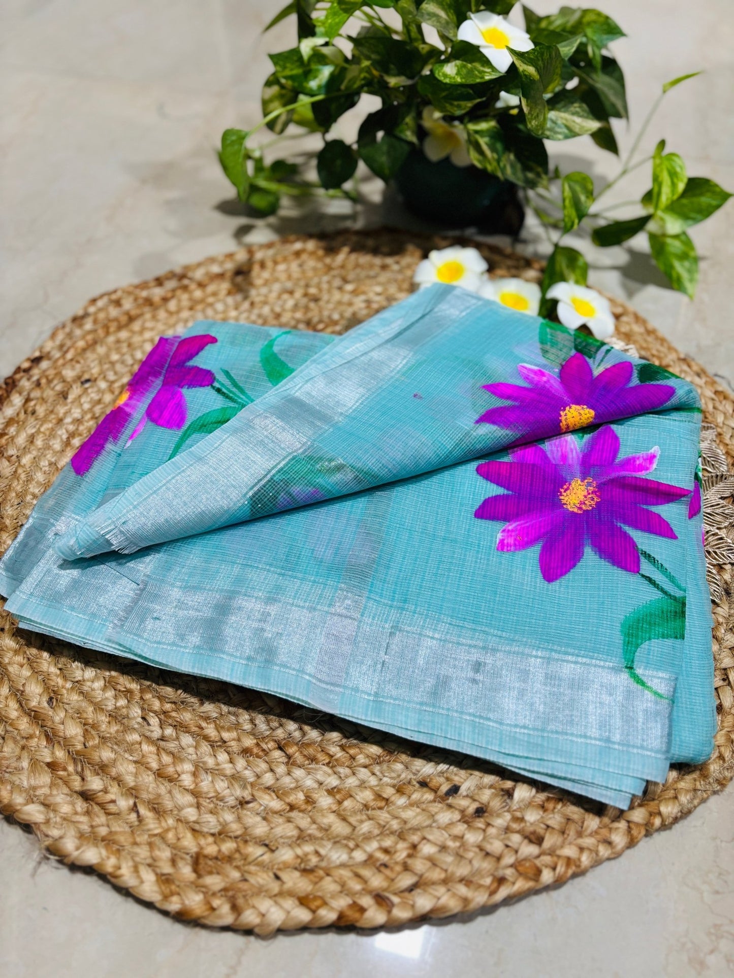 HOK1302 - Mandira - Kota Flower - Green - House of Kateelam